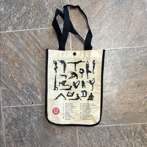 lululemon athletica Cream and Black Tote Bag